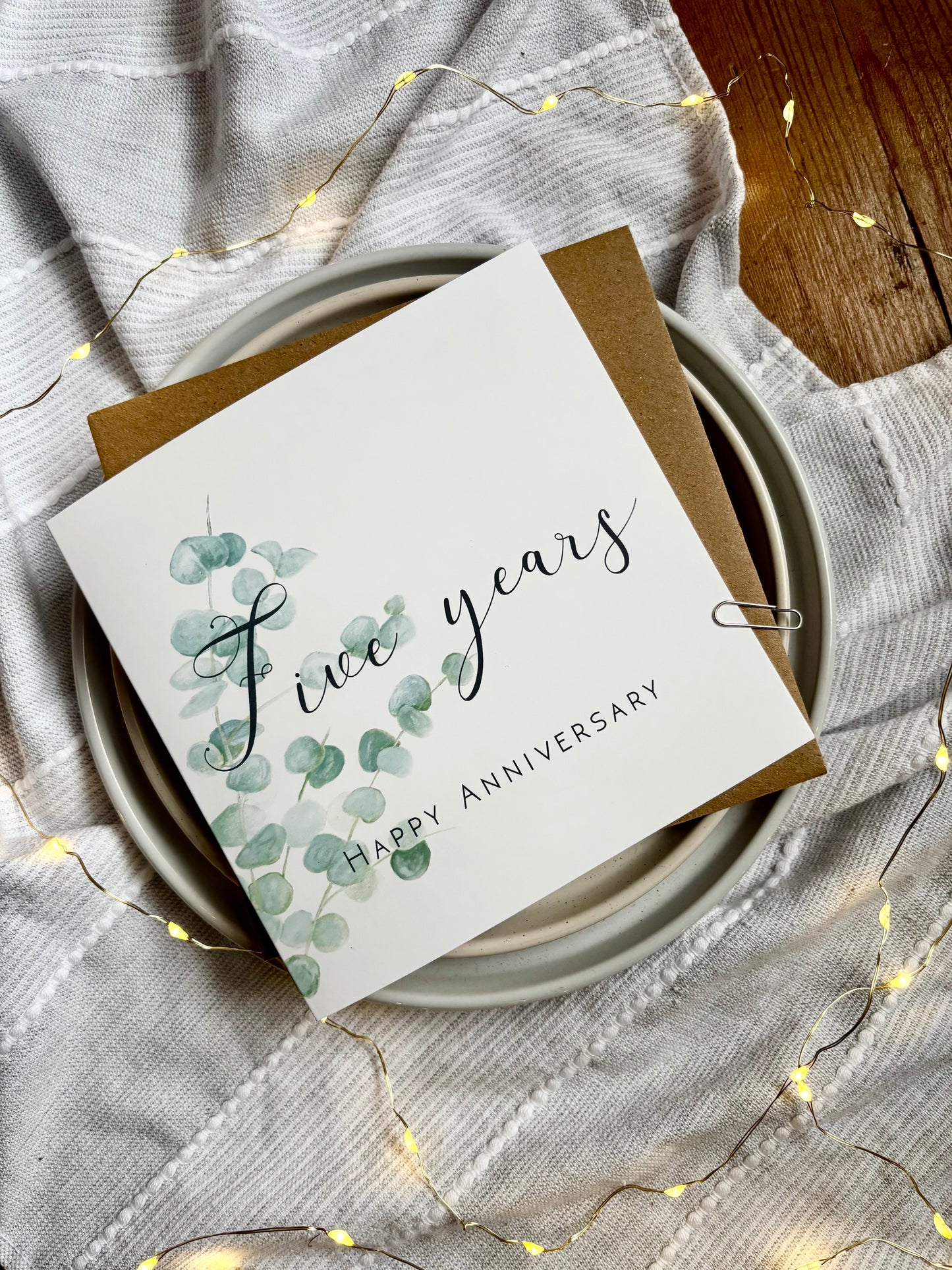 Eucalyptus  5th Anniversary Card