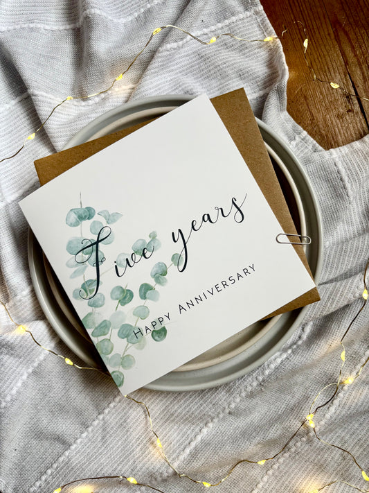 Eucalyptus  5th Anniversary Card