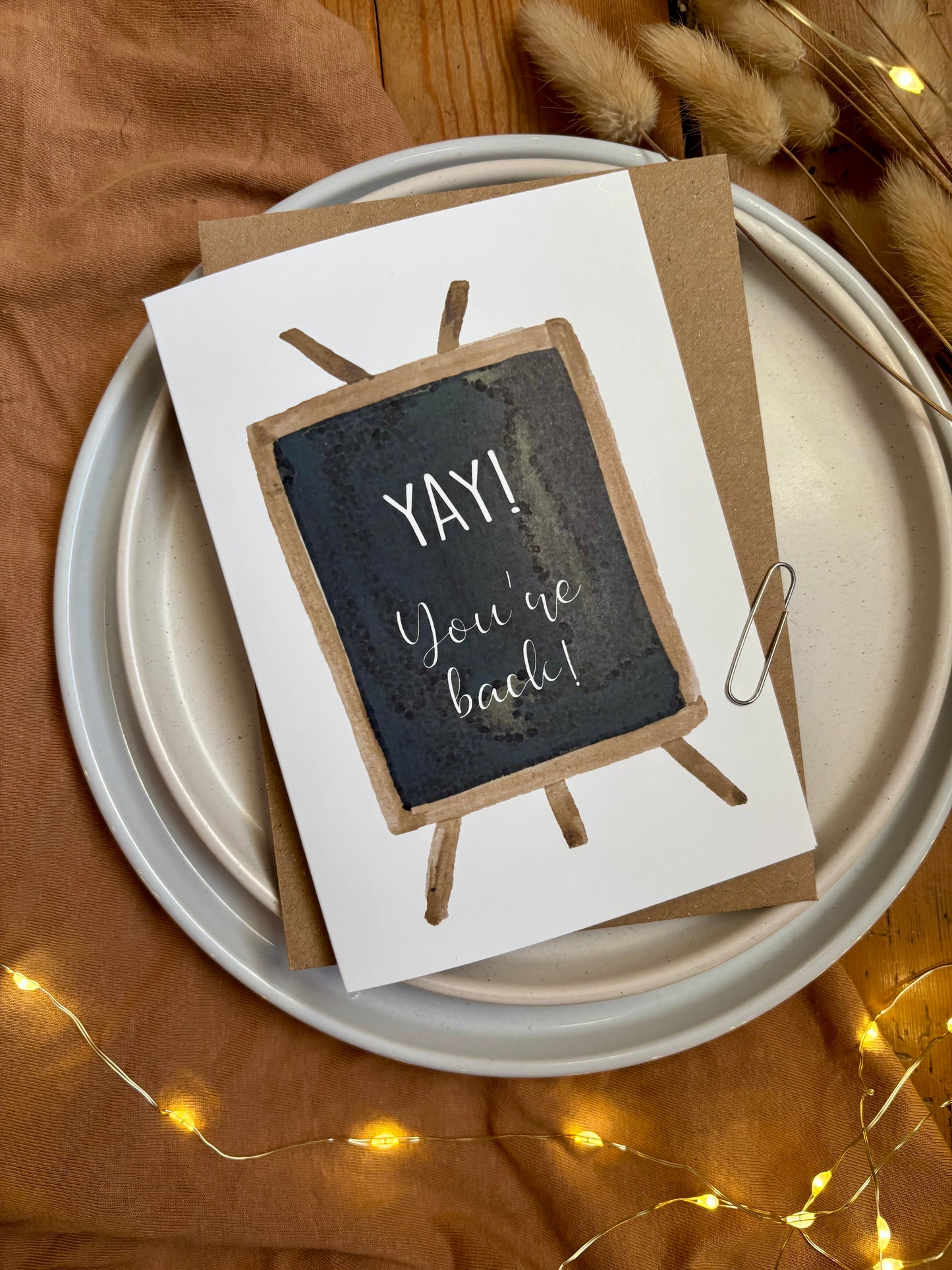 Welcome Back Chalk Board Card