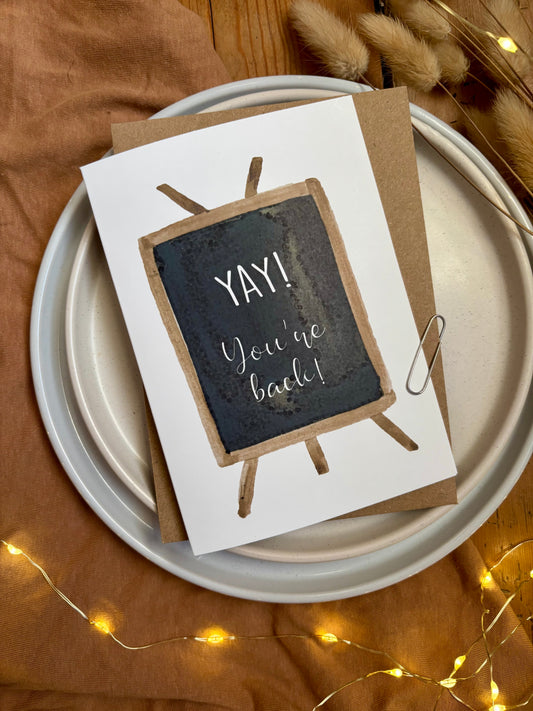 Welcome Back Chalk Board Card