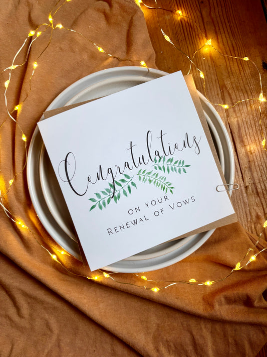 Renewal of Wedding Vows Card - Botanical