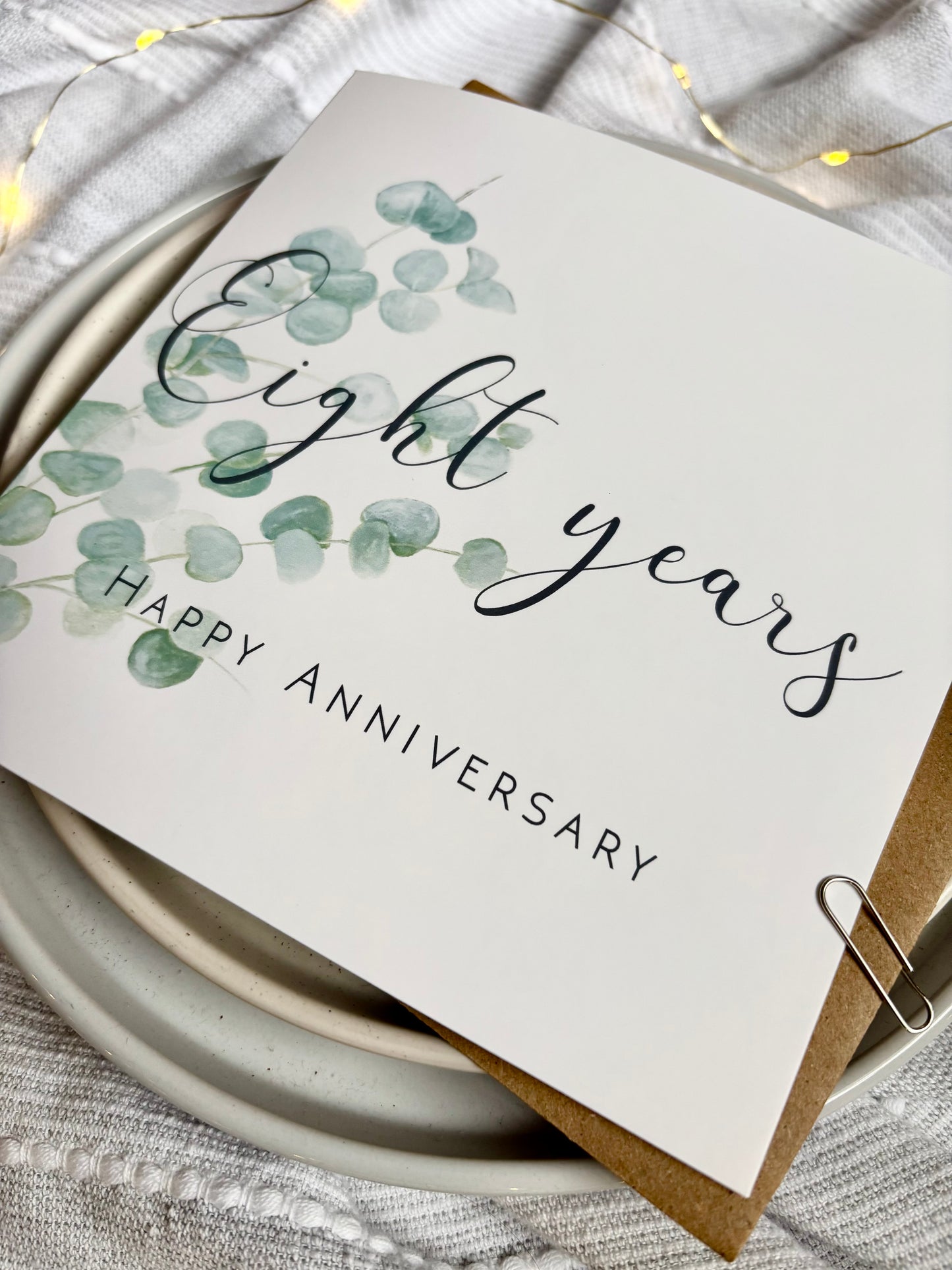 Eucalyptus  8th Anniversary Card
