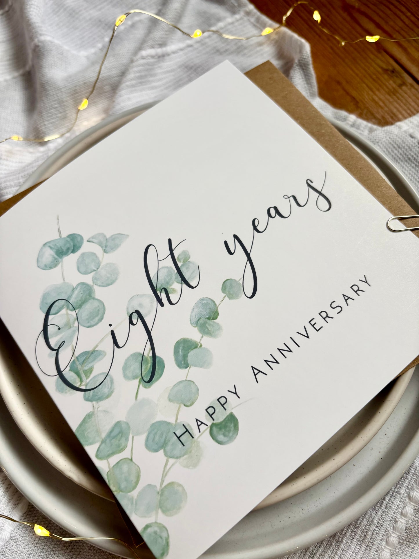 Eucalyptus  8th Anniversary Card