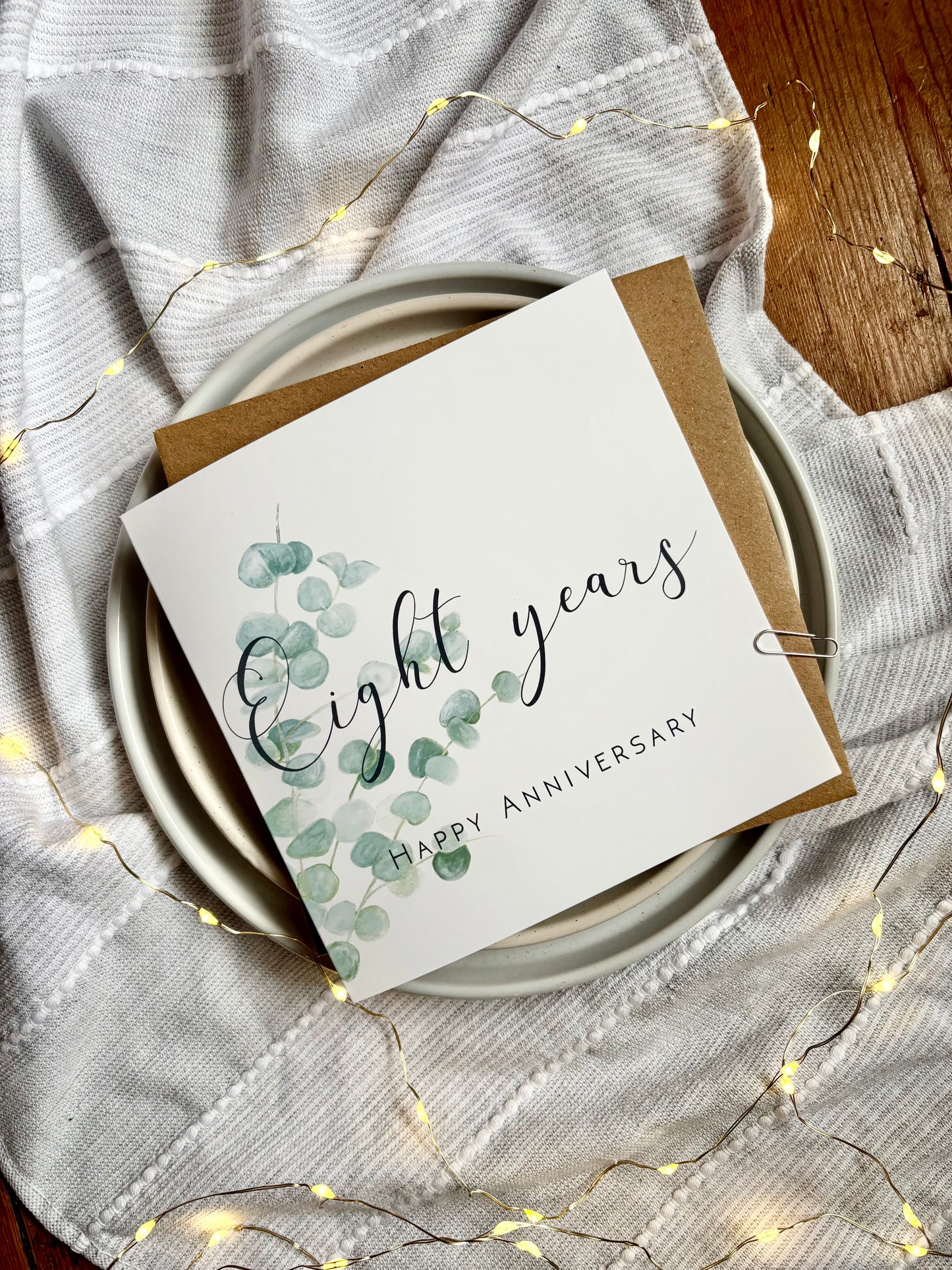 Eucalyptus  8th Anniversary Card