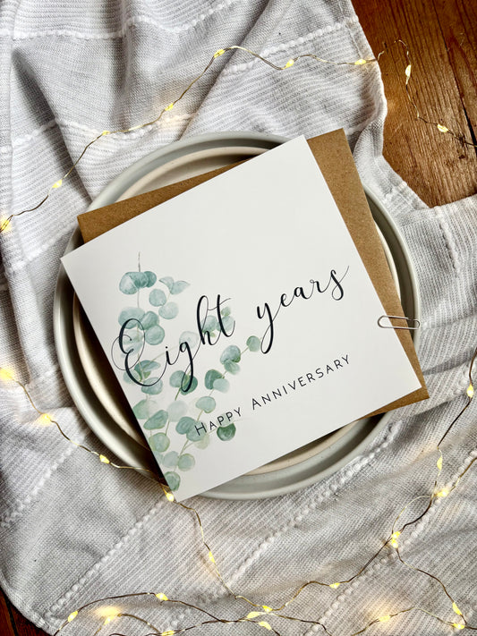 Eucalyptus  8th Anniversary Card