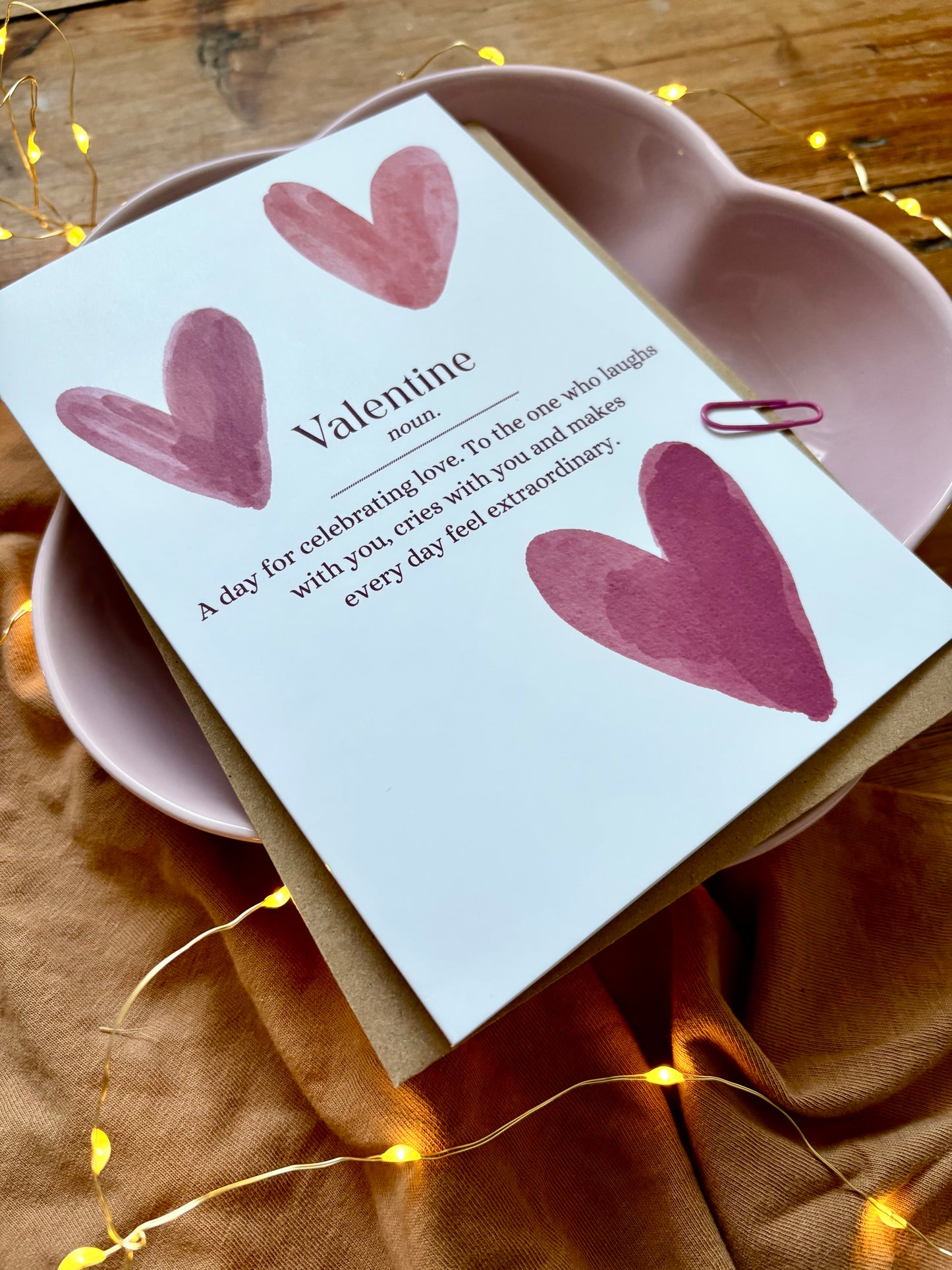 Valentine's Card with Love Hearts