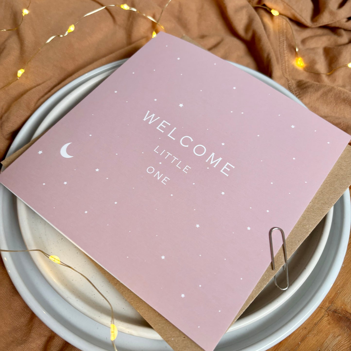 New Baby Card - Pink Stars