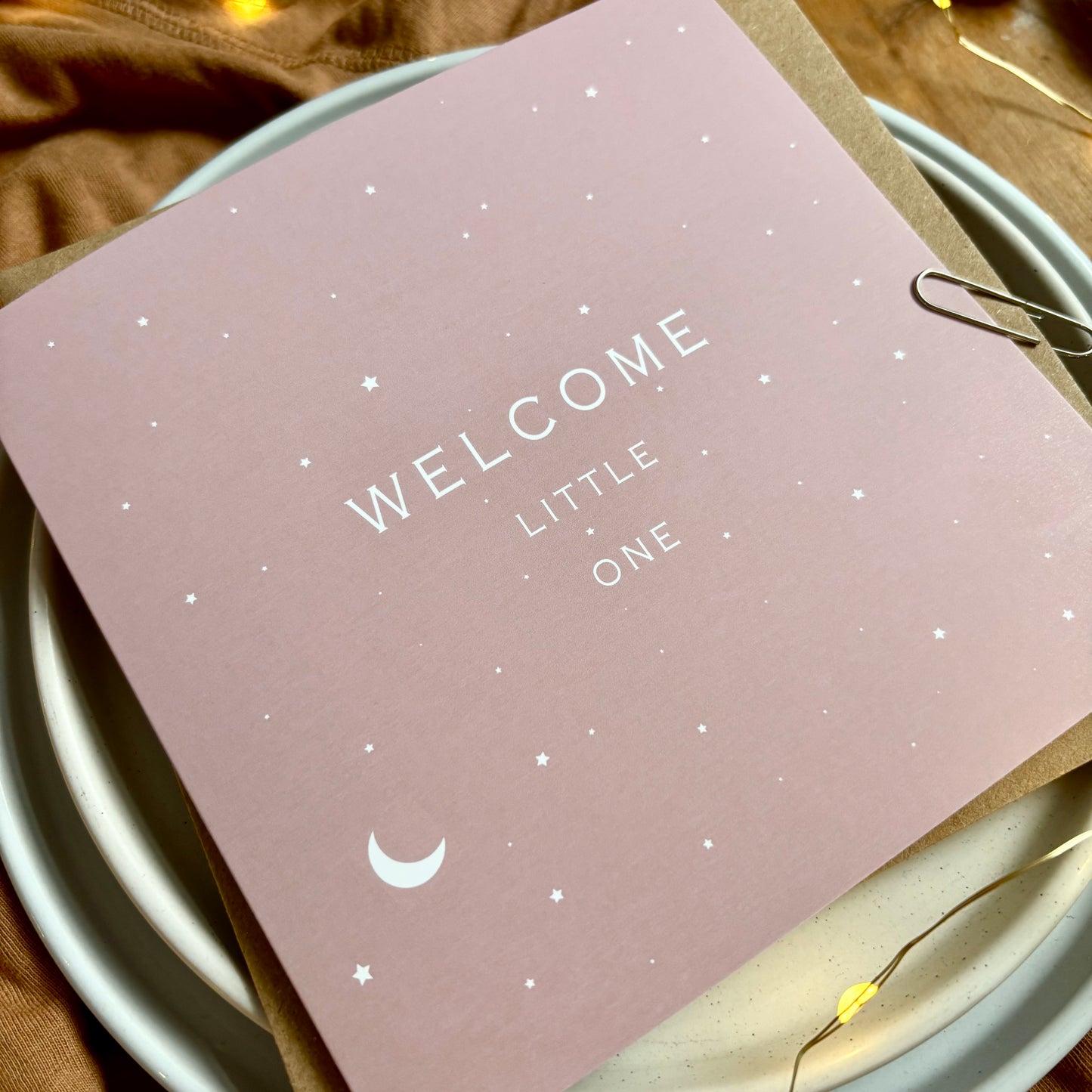 New Baby Card - Pink Stars