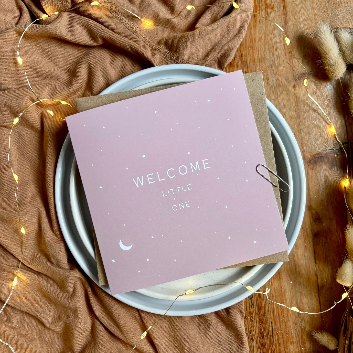 New Baby Card - Pink Stars