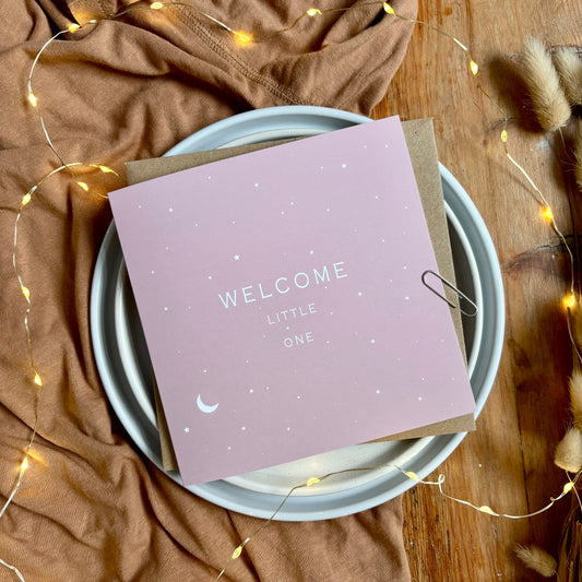 New Baby Card - Pink Stars