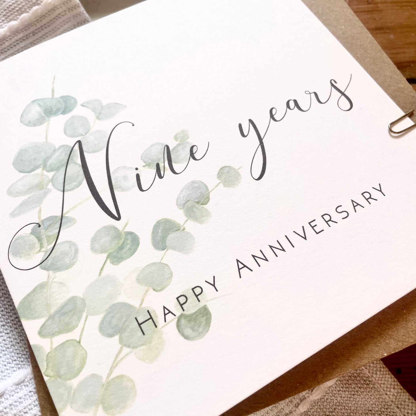 Eucalyptus  9th Anniversary Card