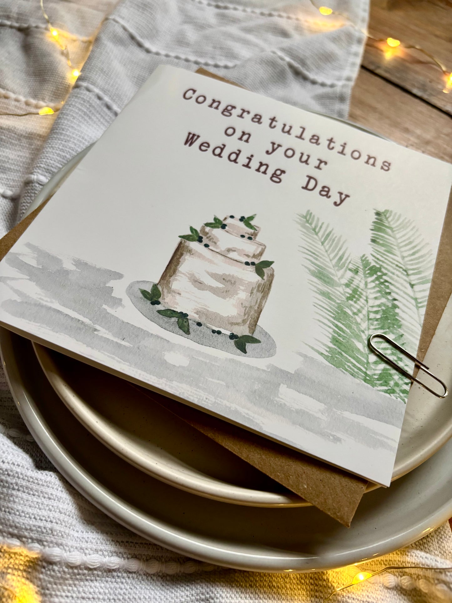 Wedding Day Card - Wedding Cake Illustration