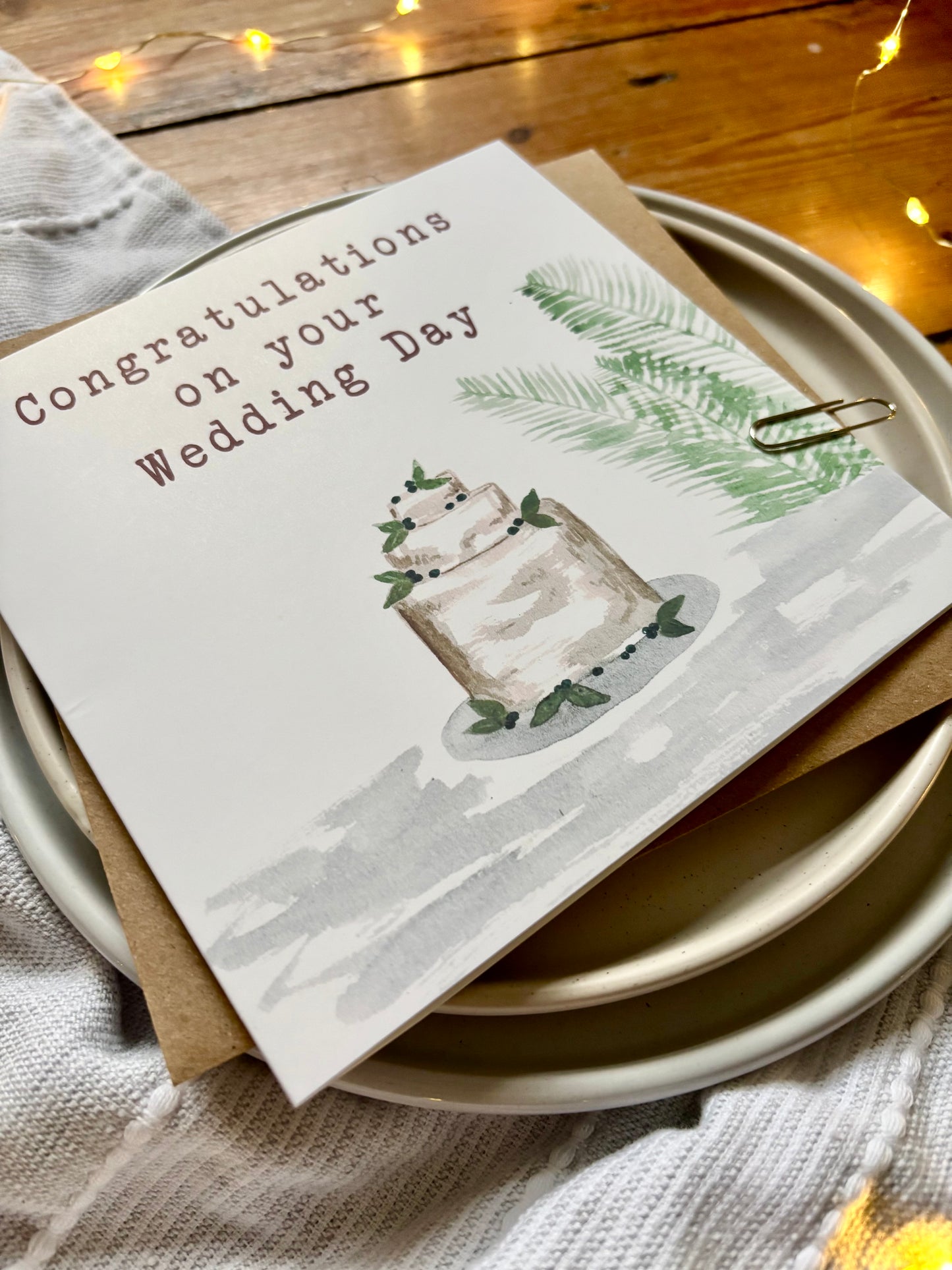 Wedding Day Card - Wedding Cake Illustration