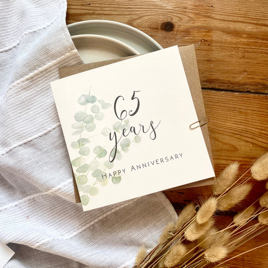 Eucalyptus 65th Anniversary Card