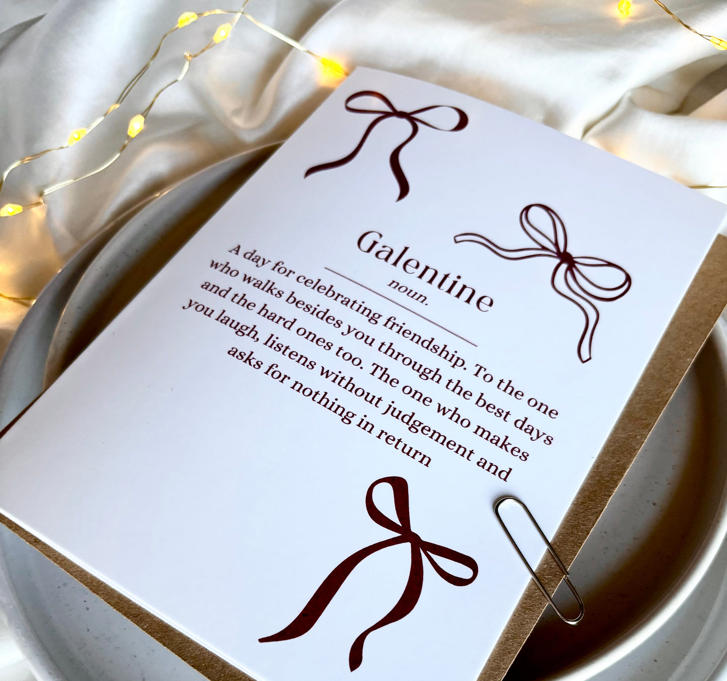 Galentine's Card with Bow Design
