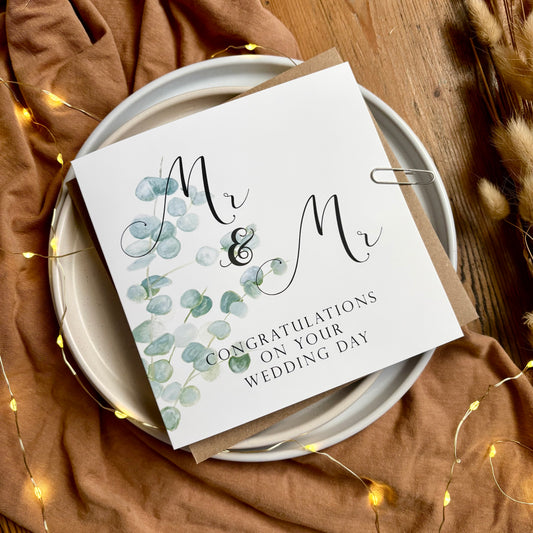 Wedding Day Card - Mr and Mr