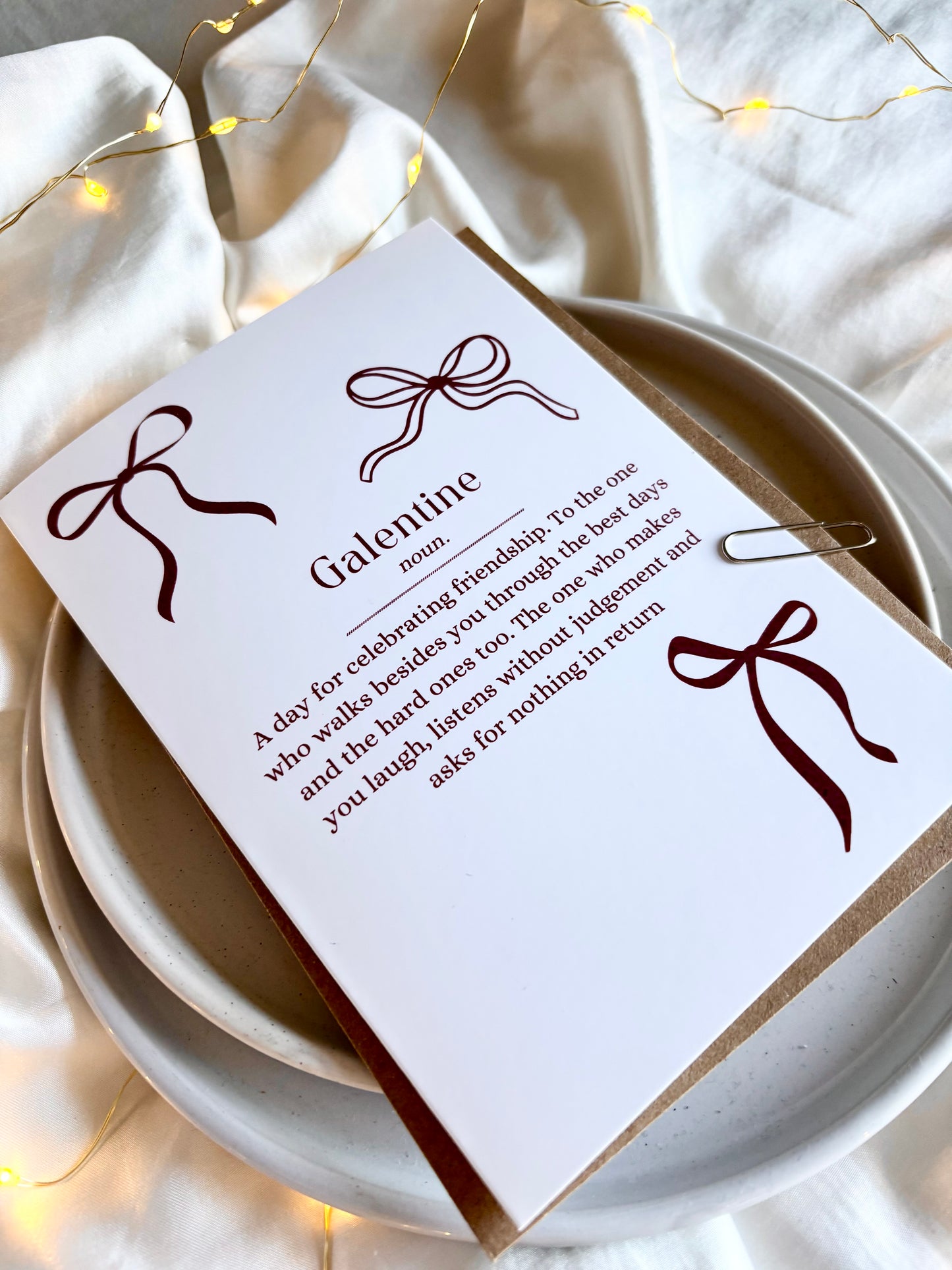 Galentine's Card with Bow Design