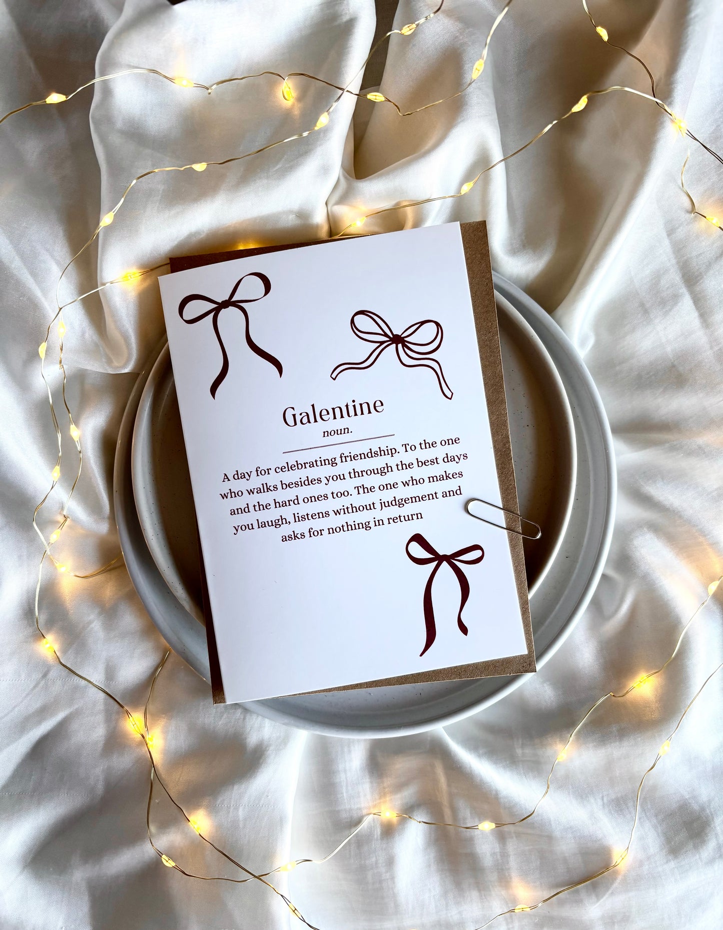 Galentine's Card with Bow Design