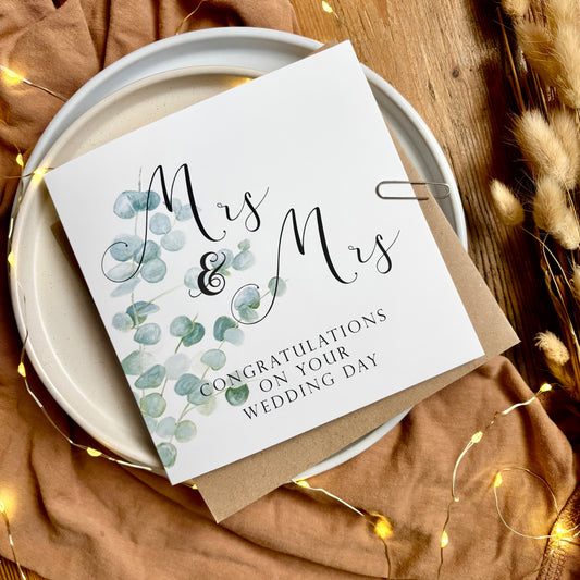 Wedding Day Card - Mrs and Mrs