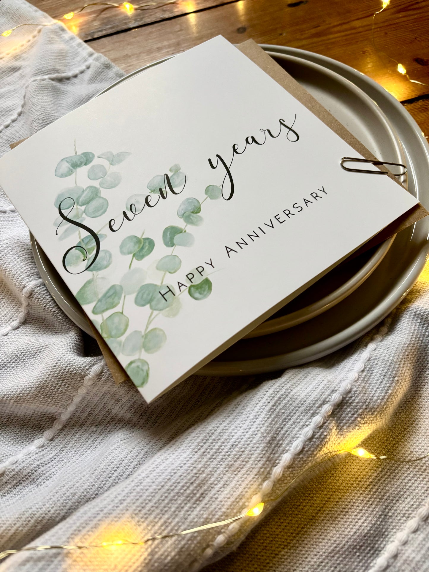 Eucalyptus  7th Anniversary Card