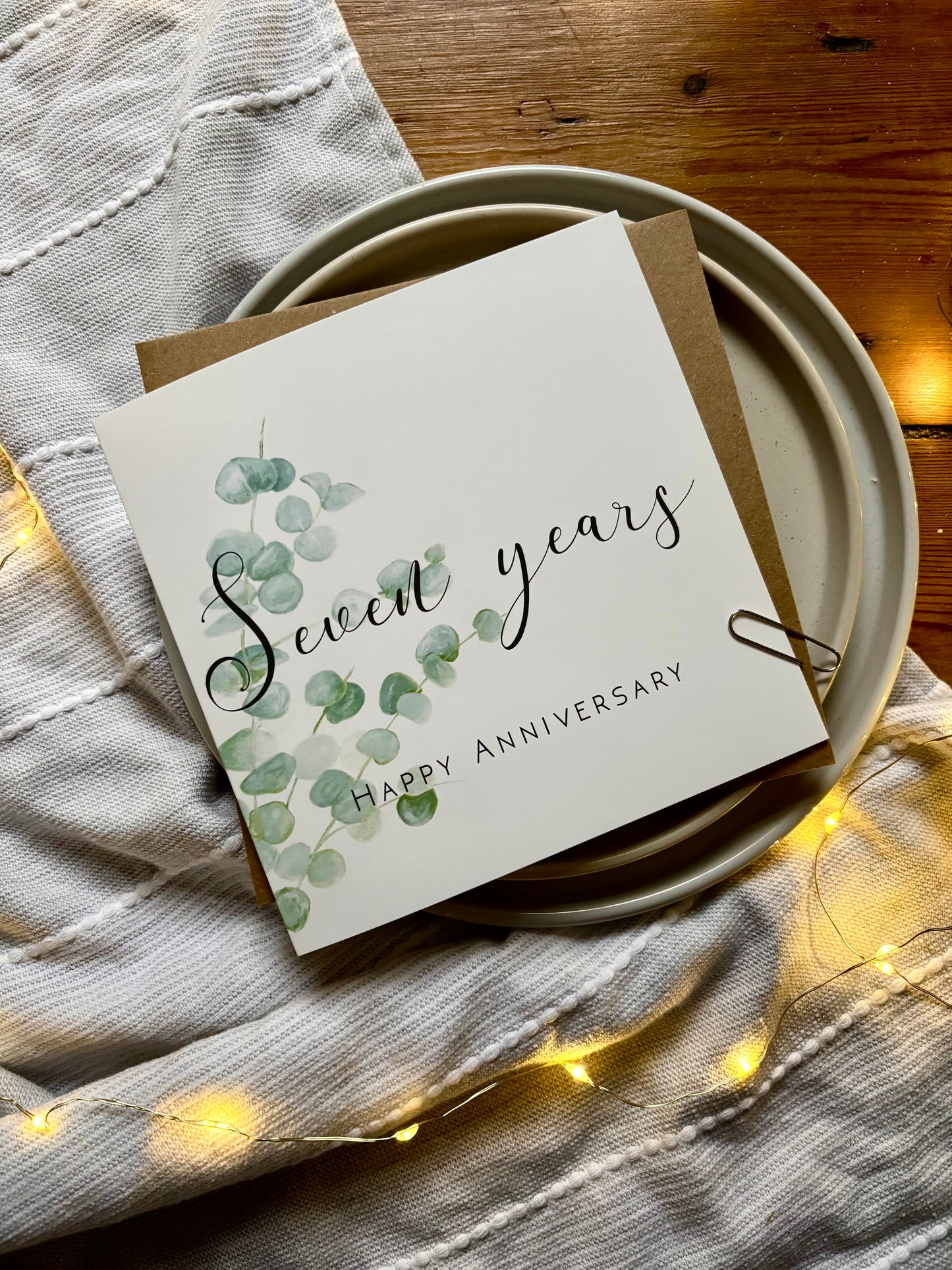 Eucalyptus  7th Anniversary Card