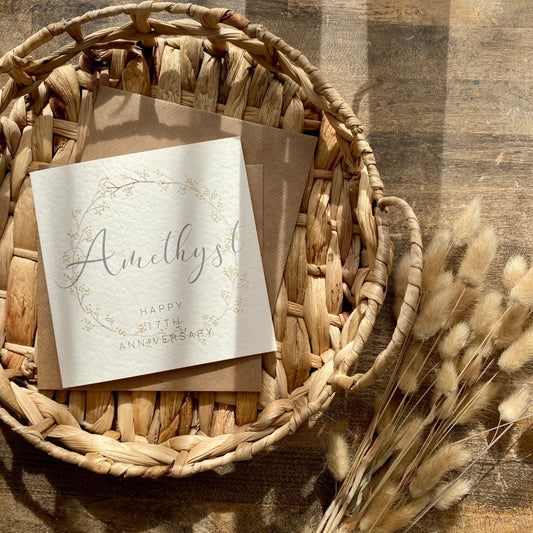 Wreath 17th "Amethyst" Anniversary Card