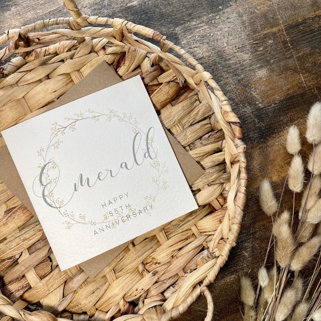 Wreath 55th 'Emerald' Anniversary Card