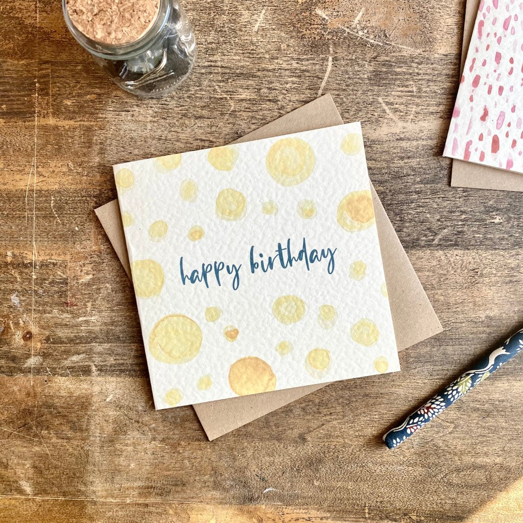 Birthday Card - Yellow Circles