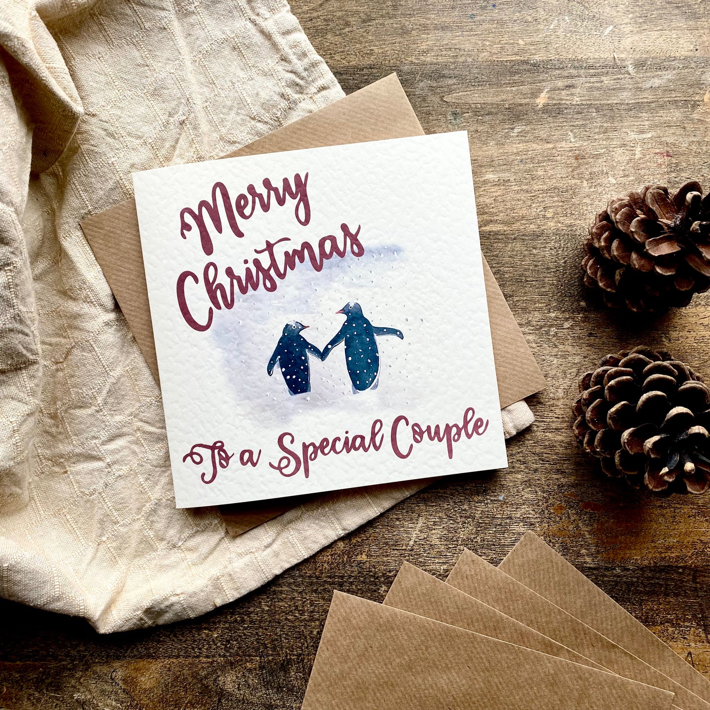 Christmas Card - Penguins, To a Special Couple