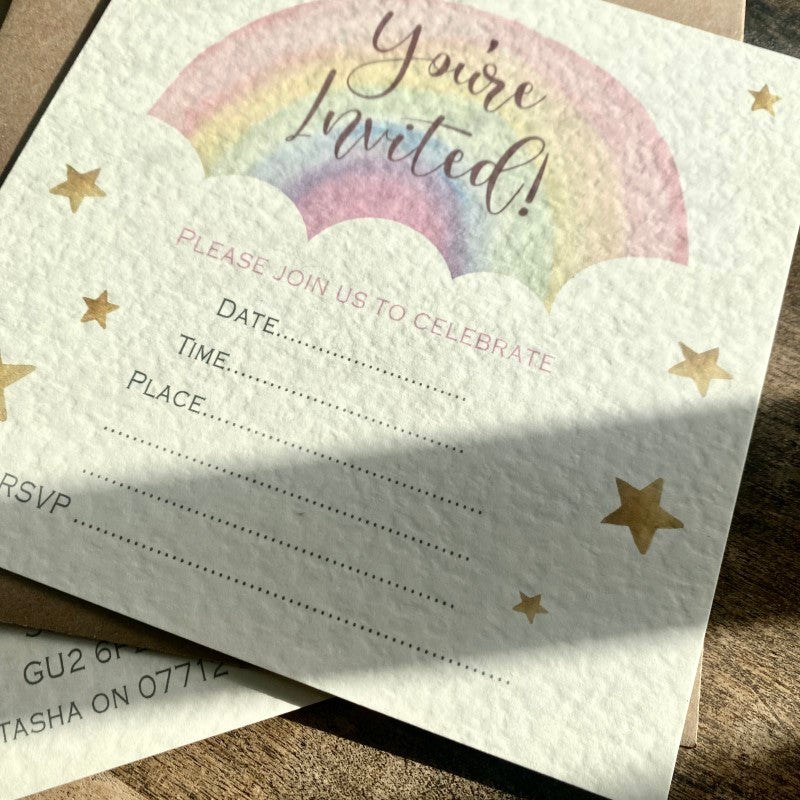 Invitations - Rainbow Party (Packs of 5+)