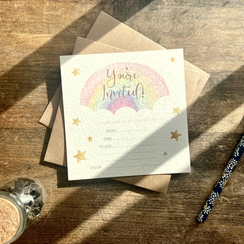 Invitations - Rainbow Party (Packs of 5+)