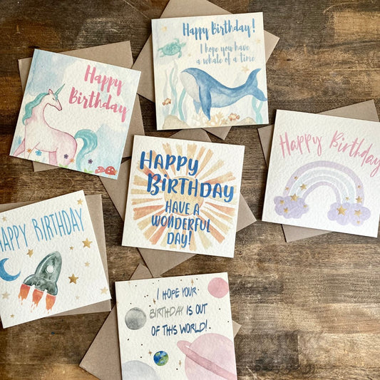 Kid's Birthday Card Multipack (x6)