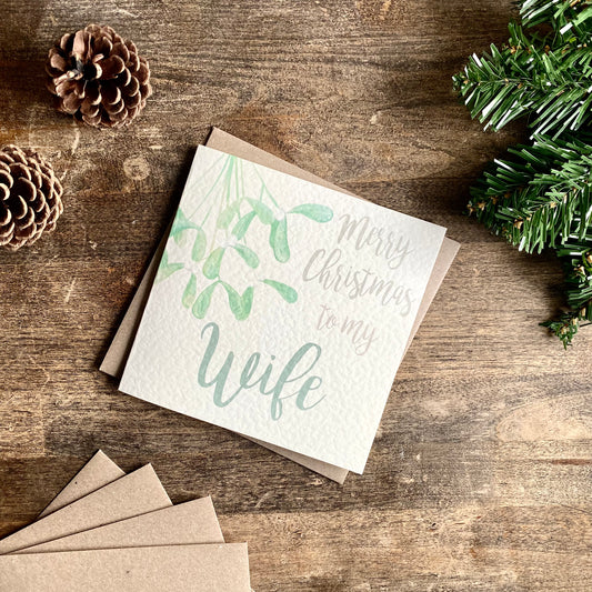 Christmas Card - Mistletoe, Wife